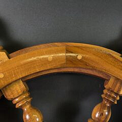 Vintage Inlaid Six-Spoke Ships Steering Wheel, 20th century.
