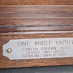Vintage 960 Sterling Silver One Mast Sailing Yacht Boat Model, 20th century