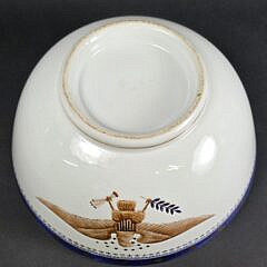 Large Antique Chinese Export Armorial Gilt Painted Eagle Bowl, 19th century