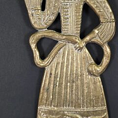 Pair of Antique Figural Brass Hanging Wall Sconces, 19th century