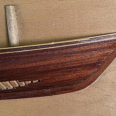 Vintage Carved Schooner Yacht American Ship Builders Half Hull Boat Model, 20th century