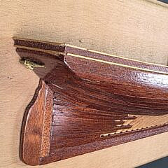 Vintage Carved Schooner Yacht American Ship Builders Half Hull Boat Model, 20th century