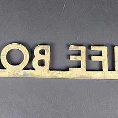 Vintage Solid Brass, “To Life Boats” Nautical Naval Deck Sign, 20th century