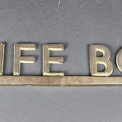 Vintage Solid Brass, “To Life Boats” Nautical Naval Deck Sign, 20th century