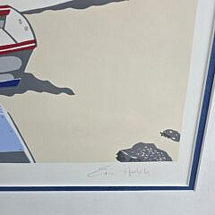 Vintage Eric Holch Limited Edition Serigraph Print, “Harbors Edge”, Nantucket