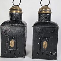 Pair of Antique Perko Port and Starboard Ships Light Lanterns, 19th century