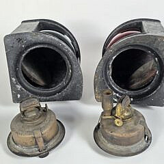 Pair of Antique Perko Port and Starboard Ships Light Lanterns, 19th century