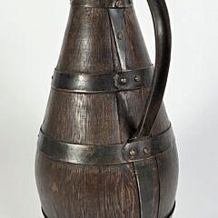Antique English Oak Bound Cider Pitcher