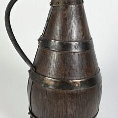 Antique English Oak Bound Cider Pitcher