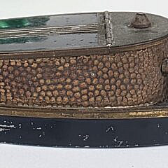 Antique Painted Metal Battle Ship Match Holder, circa 1920