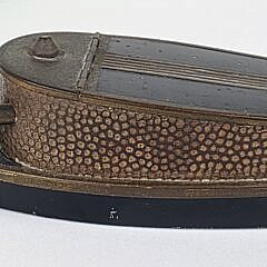 Antique Painted Metal Battle Ship Match Holder, circa 1920