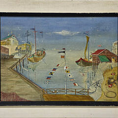Oscar Alfred Reichert Oil on Canvas, “Medley Portland to Portugal”, Painting