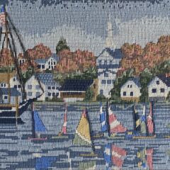 Vintage Erica Wilson Nantucket Harbor Needlepoint Embroidery, 20th Century