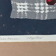 Vintage Donn Russell Limited Edition Nantucket Silkscreen, “Cranberries”, 20th Century