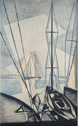 4391-955 Abstract Boat Print A