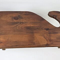 Vintage Folk Art Figural Carved Pine Sperm Whale Coffee Table, 20th century