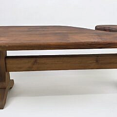 Vintage Folk Art Figural Carved Pine Sperm Whale Coffee Table, 20th century