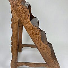 Vintage Set of Carved English Oak Four-Tier Library Steps, 20th century