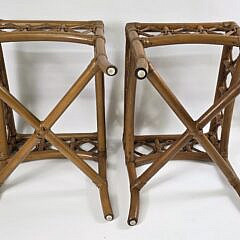  Pair of Ficks and Reed Bamboo Rattan End Tables, 20th century