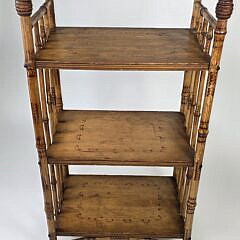 Antique English Bamboo Three-Tier Etagere Bookshelf, 19th century