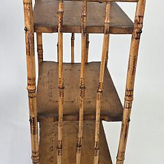 Antique English Bamboo Three-Tier Etagere Bookshelf, 19th century