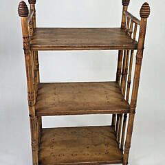 Antique English Bamboo Three-Tier Etagere Bookshelf, 19th century