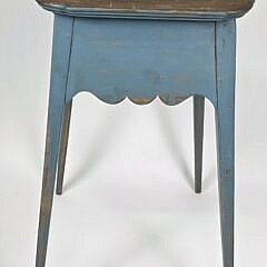 Vintage Bench Made Blue Painted Splay Leg One Drawer Stand, 20th century