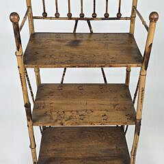Antique English Bamboo Three-Tier Etagere Bookshelf, 19th century