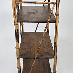 Antique English Bamboo Three-Tier Etagere Bookshelf, 19th century