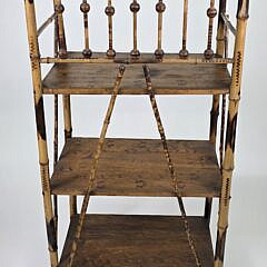 Antique English Bamboo Three-Tier Etagere Bookshelf, 19th century