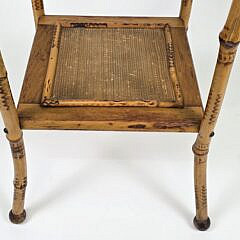 Vintage English Bamboo Lift Top Sewing Stand, 20th century