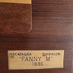 Fine Vintage Shipbuilders Half Hull Model, “Fanny M”, Piscataqua Gundalow, 20th century