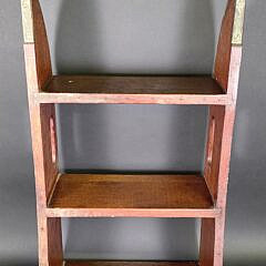 Vintage Oak and Brass Hanging Yacht Boat Ladder