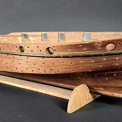 Vintage Carved Boat Makers Full Body Hull Boat Model