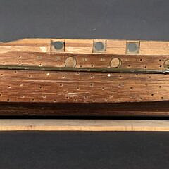 Vintage Carved Boat Makers Full Body Hull Boat Model