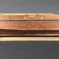 Vintage Carved Boat Makers Full Body Hull Boat Model