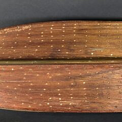 Vintage Carved Boat Makers Full Body Hull Boat Model