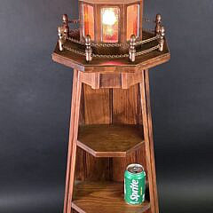 Three-Tier Electrified Figural Lighthouse Bookshelf Floor Lamp