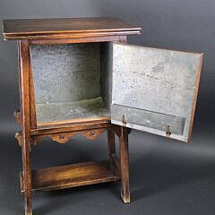 Antique English Oak Humidor Smoking Cabinet