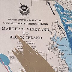  Leroy Neiman “Americas Cup 19th Challenge” Painted Nautical Chart