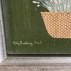 Miniature Polly Bushong Oil on Board, “Floral Still Life”, Nantucket Painting, circa 1976