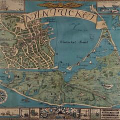 Ruth Haviland Sutton Lithograph “Map of Nantucket Island”