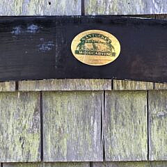 Vintage Paul McCarthy, “Refuge”, Carved and Painted Quarterboard Sign, 20th century