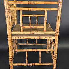 Antique English “Tortoiseshell” Bamboo Corner Chair, 19th century