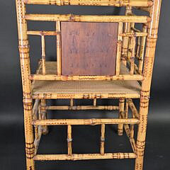 Antique English “Tortoiseshell” Bamboo Corner Chair, 19th century