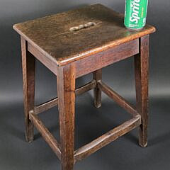 Antique English Oak Side Table Step Stool, 19th century