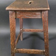 Antique English Oak Side Table Step Stool, 19th century