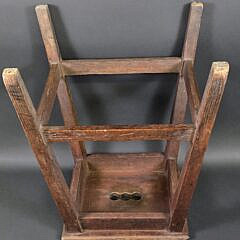 Antique English Oak Side Table Step Stool, 19th century