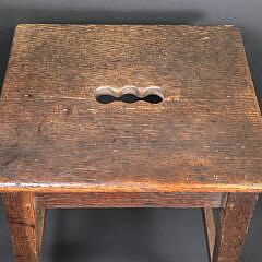 Antique English Oak Side Table Step Stool, 19th century