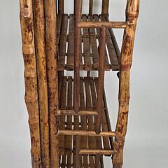 Vintage Bamboo Three-Tier Campaign Etagere Bookshelf, 20th century